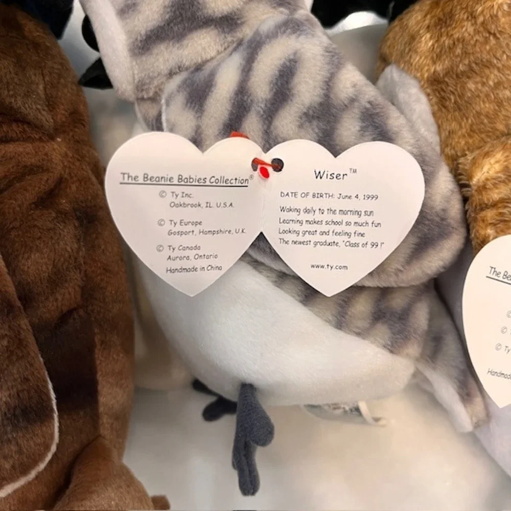 Ty Beanie Babies Wise Wiser Wisest Owl Plush Class of 98 99 00‎ Graduation
